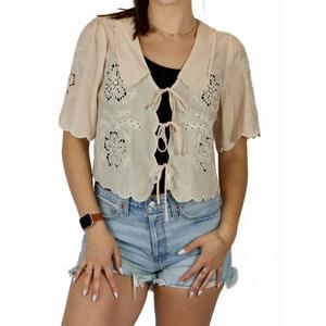 NEW RAISONNEL ember lace top in beige